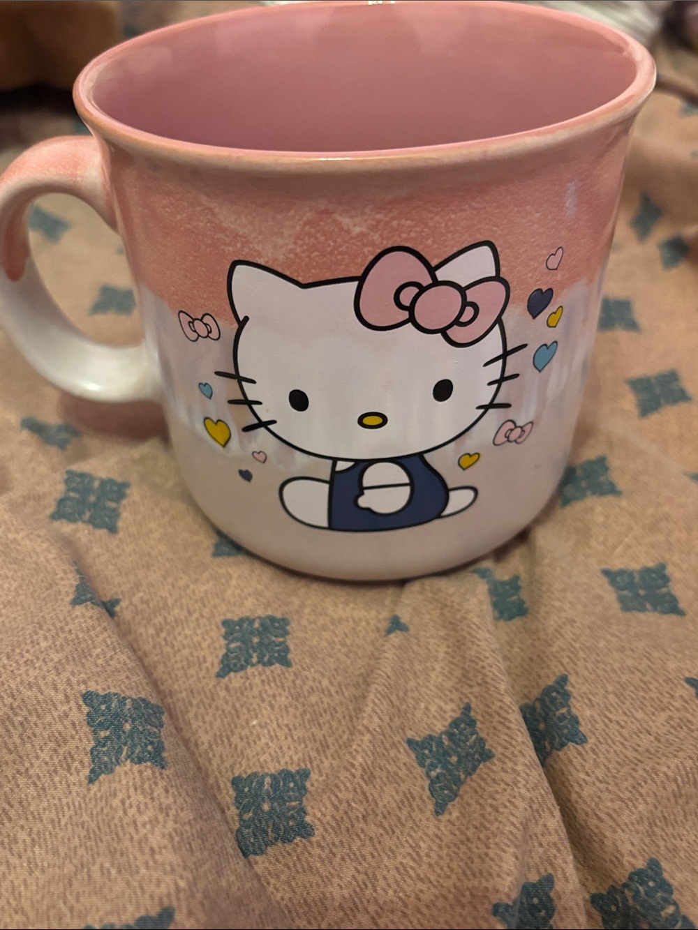 Sanrio Hello Kitty Pink and White Ceramic Mug